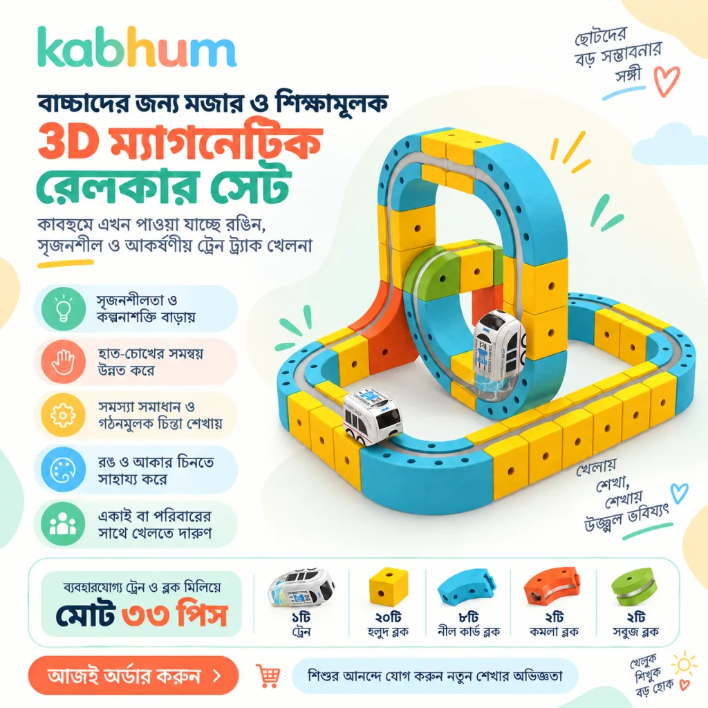 3D Magnetic Rail Track Set – with Rechargeable Train