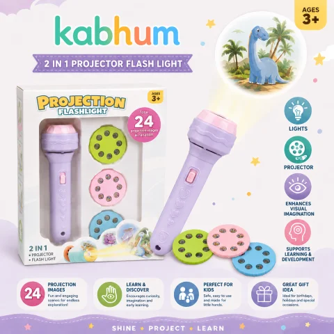 2 in 1 Kids Projection Flashlight Toy